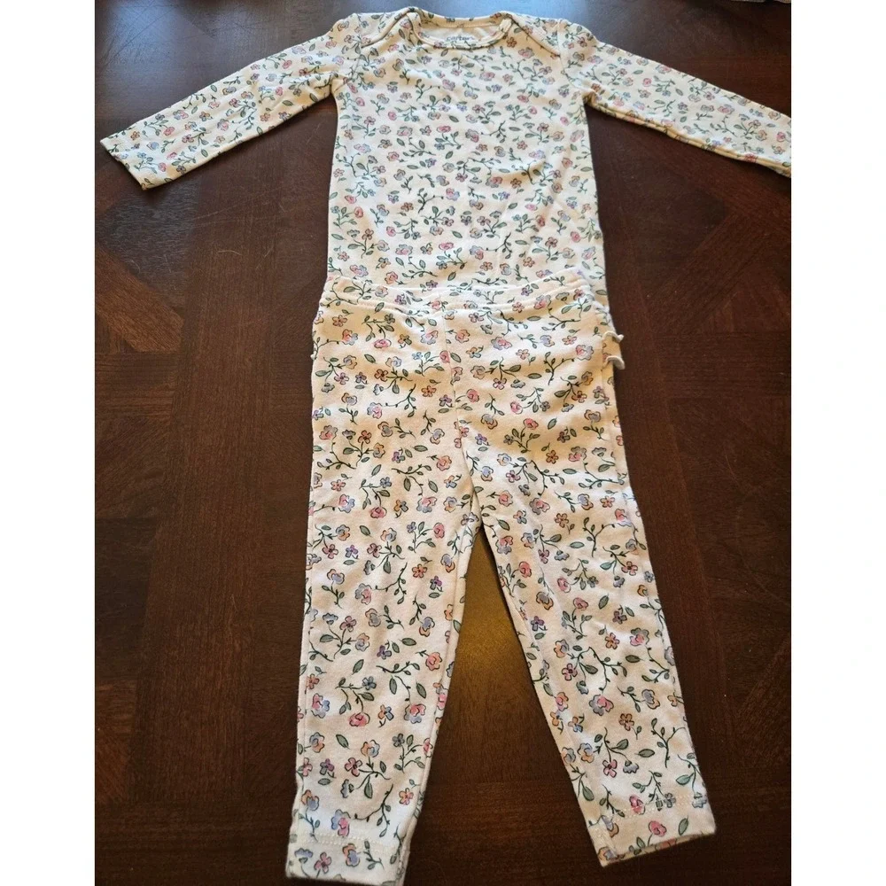 Carters Child of Mine Baby‎ Girl 5pc Lot 6-9M Sleepers Bodysuit Leggings Floral